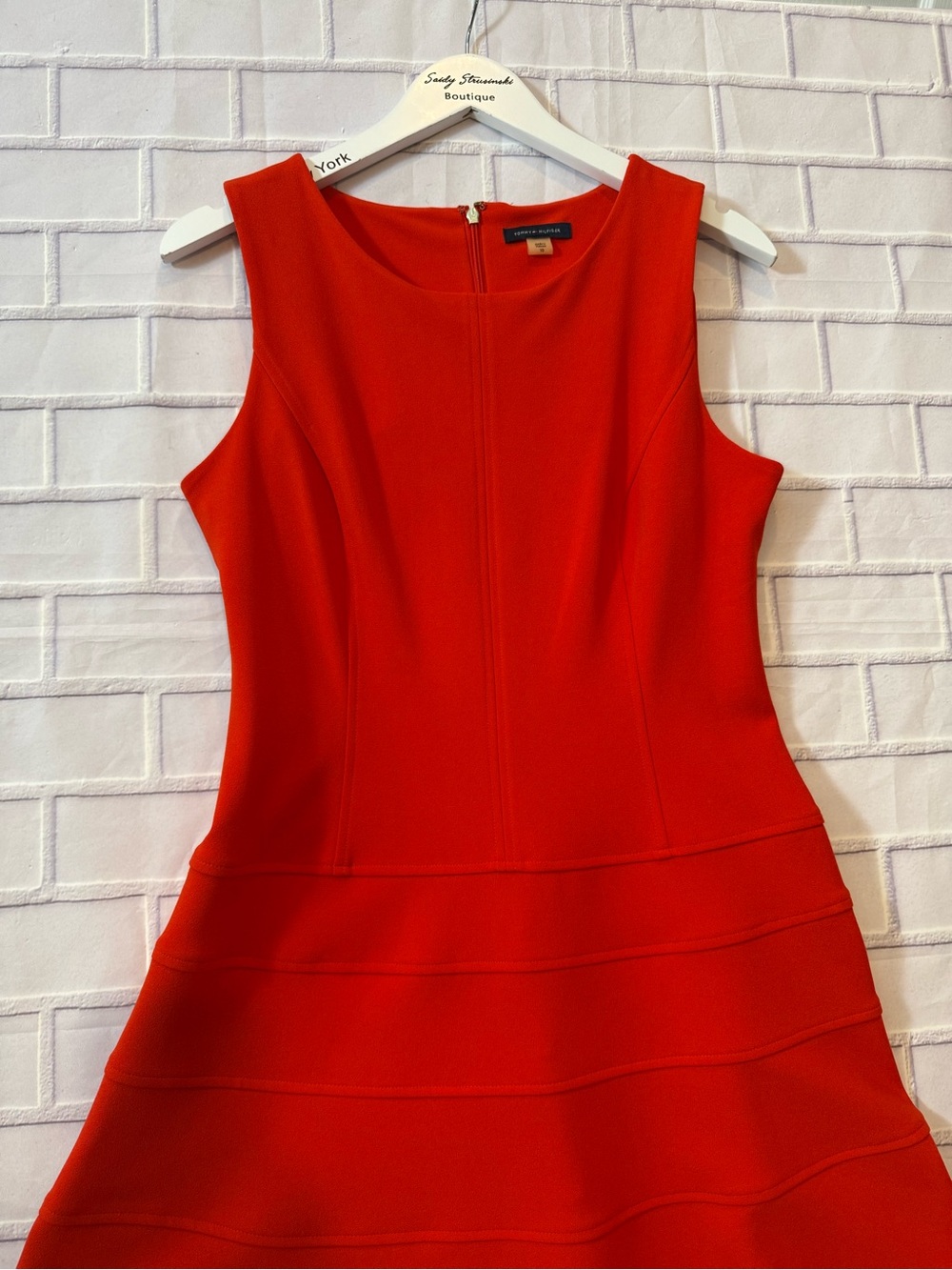 Tommy Hilfiger Red Sleeveless Fit & Flare Tiered Dress Women’s feminine/ size 10 - Picture 3 of 11